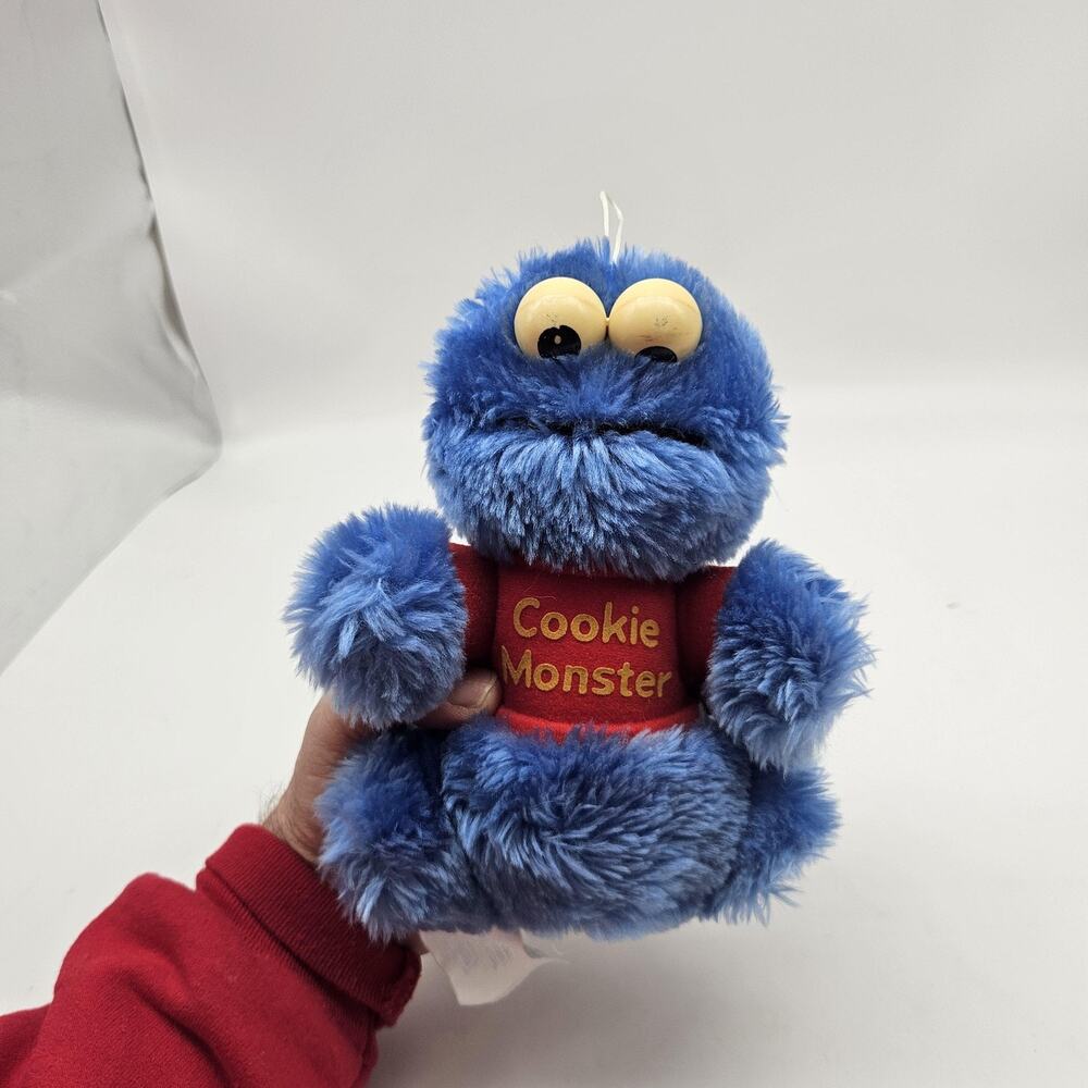 Playskool Sesame Street Cookie‎ Monster Plush Blue Stuffed Toy Red Shirt Soft